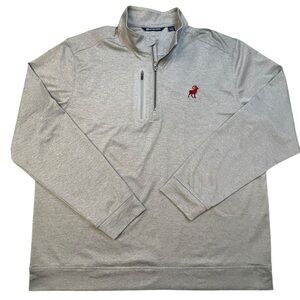 Cutter & Buck Gray Quarter-Zip Pullover Red Ram Logo XL Casual Golf Stretch
